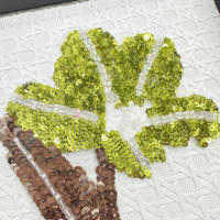 Nouvelle arrivée, applique florale en sequins verts, broderie à la main, patch floral pour vêtements, accessoires, robe, chemise, décoration