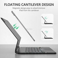 Clavier intelligent Magic Keyboard pour iPad Pro 12.9 2025 avec pavé tactile magnétique, rétroéclairage 7 couleurs, inclinaison réglable, ultra-fin, sans fil, USB-C