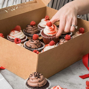 <span class=keywords><strong>2025</strong></span> tái chế biểu tượng tùy chỉnh màu nâu kraft giấy quà tặng <span class=keywords><strong>Cupcake</strong></span> hộp với rõ ràng cửa sổ vật nuôi - Product Image 5