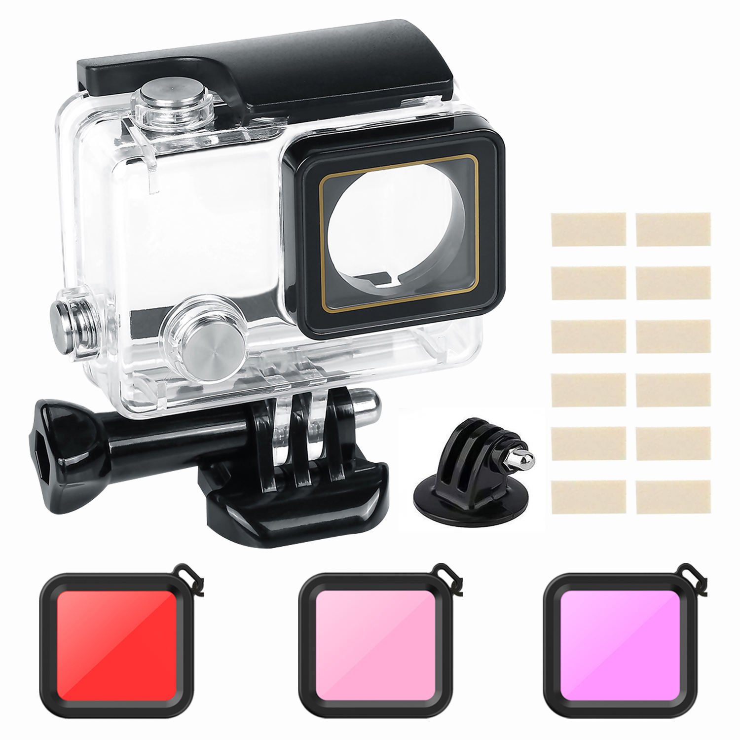 Accessories Kit for Go Pro Hero 12 11 10 9 8 7 6 5 Black Waterproof Housing Tempered Glass Screen Protector for GoPro Accessory