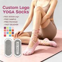 Chaussettes de Pilates personnalisables antidérapantes à lacets, pour la danse, la beauté, la gym, le yoga, 100 % coton, avec logo, marque Camisole, antidérapantes