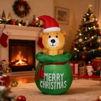 Père Noël gonflable en polyester de 1,7 mètre avec lumières LED, décoration de Noël pour l'extérieur, jardins, parcs, centres commerciaux