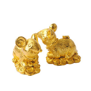 <span class=keywords><strong>Figurine</strong></span> Fengshui en polyrésine, décoration pour la maison, petite Statue d'animal, Rat souris - Product Image 2