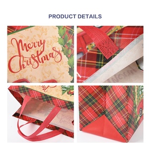 Huahao giáng sinh sinh thái in tái chế mua sắm Tote <span class=keywords><strong>PP</strong></span> nhiều lớp không dệt Tote Túi cho món quà - Product Image 3