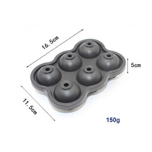 Bandeja <span class=keywords><strong>de</strong></span> silicona reutilizable personalizada para Hacer bolas <span class=keywords><strong>de</strong></span> hielo, <span class=keywords><strong>de</strong></span> grado alimenticio, sin Bpa, grande, 2,5 pulgadas, para whisky, esferas transparentes - Product Image 2