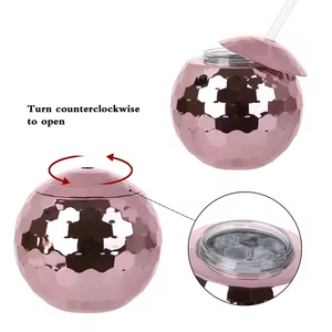 Gobelet <span class=keywords><strong>Disco</strong></span> Ball de 20 OZ avec couvercle et paille – Tasse à boisson fantaisie personnalisable pour fête – Gobelet <span class=keywords><strong>Disco</strong></span> Ball en plastique - Product Image 3