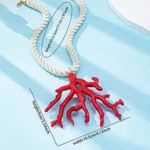 Collar con Colgante de Concha de Coral Rojo Deportivo Comiya de Qingdao para Mujer, Cadena de Cuerda para Uso Diario en la Playa, Aleación de Zinc, Regalo <span class=keywords><strong>2026</strong></span> - Product Image 6