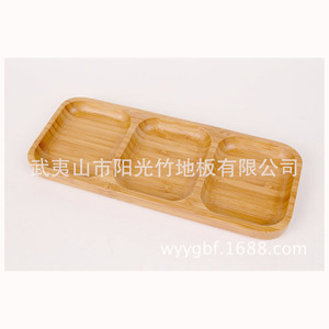 Fujian manufacturers produce bamboo, rubberwood, and solid wood <b>dinner</b> plates, round plates, fruit plates, and Japanese-style - Product Image 1