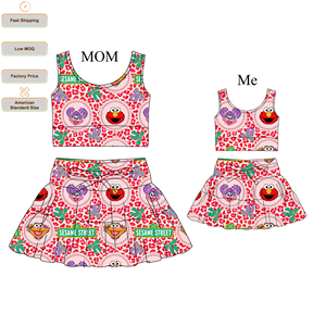 Nouvelle conception personnalisée Ensemble de vêtements de sport pour <span class=keywords><strong>maman</strong></span> et moi, tenue de golf, ensemble jupe de tennis sans manches pour femme, tenue d'entraînement, ensemble de vêtements de <span class=keywords><strong>yoga</strong></span> - Product Image 2