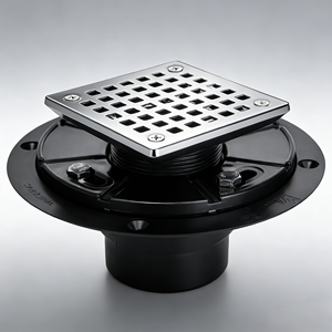 Drenaje de <span class=keywords><strong>Ducha</strong></span> Cuadrado Cepillado de 3-1/2 Pulgadas con Filtro de Pelo, Cubierta de Acero Inoxidable, Base de ABS, Certificación CUPC para Baño - Product Image 1