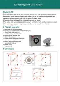 Vians 60kg lực lượng 12V 24VDC cửa giữ mở nam châm tay đẩy nút phát hành từ cháy cửa người lưu giữ - Product Image 3