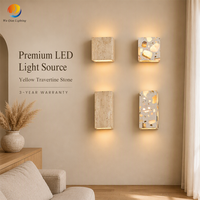Lampe murale LED Wabi Sabi très vendue, en travertin jaune naturel, pour hôtel, couloir, salle