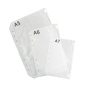 Planificateur en PVC Transparent <span class=keywords><strong>classeur</strong></span> de budget clair A5/A6/A7 <span class=keywords><strong>pochette</strong></span> à fermeture éclair en <span class=keywords><strong>plastique</strong></span> feuilles mobiles couverture en cuir porte-ordinateur portable poche de trésorerie - Product Image 2