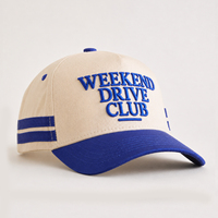 Casquette de baseball bicolore en coton structuré avec broderie 3D et bande latérale contrastante – Vente en gros