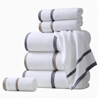 Ensemble de serviettes de bain en coton blanc 500 g/m², écologiques, personnalisables, douces, séchage rapide, rectangulaires, pour hôtel, spa, maison, cadeau