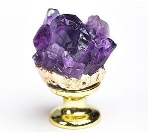 Amethyst alami Cluster kabinet pegangan pintu kabinet laci Amethyst Cluster kenop tarik pegangan - Product Image 6