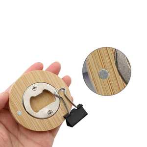 Magnetische Ronde Flesopener Bamboe + Roestvrijstalen Gravable Bamboe Hout + Roestvrijstalen Houten Bieropener Magneet 40G - Product Image 6