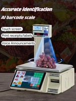 Timbangan Elektronik Label Receipt Populer 30kg/1g Kualitas Tinggi dengan Pencetakan AI untuk Aplikasi Penghitungan Harga di Supermarket