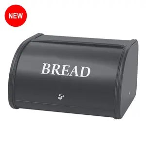 Çok amaçlı depolama yiyecek kutusu büyük ekmek kaleci saklama kabı Metal rulo üst ekmek kutusu