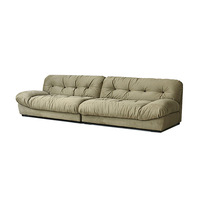 Canapé trois places Yunduo en tissu minimaliste italien, démontable, tons crème, rembourrage en duvet, tissu technique - Vente en gros