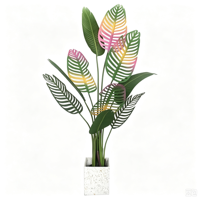 Arbre artificiel en pot de Ravenala en plastique, MOQ flexible, vert tropical classique, idéal pour la maison et l'usage commercial (cafés, magasins de détail)