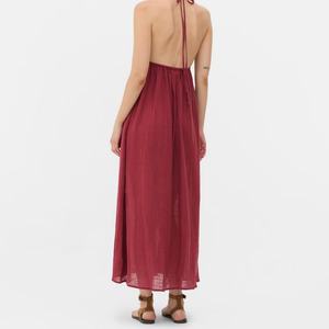 Vestidos Casuales OEM para Mujer, Transpirables, sin Espalda, de Verano, a la Moda, Sólidos, Sexys, Holgados, de Cintura Alta, Naturales - Product Image 4