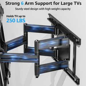 Support mural TV robuste à mouvement complet pour téléviseurs de 12 à 24 pouces, compatible VESA max 800x600mm - Product Image 3