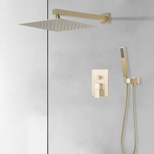 OEM phòng tắm treo tường chải vàng sang trọng lượng mưa vòi hoa sen vòi Combo Set nóng và lạnh Brass tắm Mixer - Product Image 1