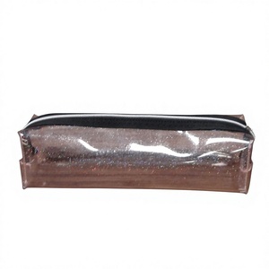 Pvc transparente con brillo bolso transparente de la bolsa de cremallera de bolsa de cosméticos de pvc - Product Image 2