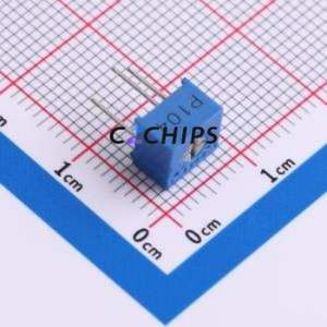 ตัวต้านทาน/โพเทนชิโอมิเตอร์แบบปรับได้สำหรับ3362P-1-104ผ่านชิ้นส่วนรู (THT)-3P, ตัวต้านทาน7x6.8มม. 100Kohm 10% 500 250mw ppm/℃ - Product Image 1