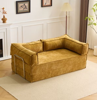 Canapé-lit convertible en chenille, style minimaliste italien, antidérapant, pliable, grand lit de jour rectangulaire en éponge, idéal pour les animaux de compagnie - Grande vente