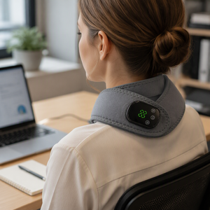 Masseur chauffant sans fil pour le cou et les épaules, enveloppe de massage électrique cervicale avec chaleur et vibrations pour le bureau et la maison - Product Image 2