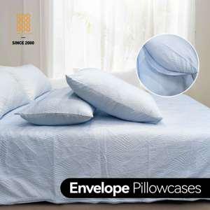 Nouvelle conception Longshow Dream Weaver Housse <span class=keywords><strong>de</strong></span> couette en coton lavé et polyester, écologique, douce, respirante, 3 pièces, texturée, unie - Product Image 2
