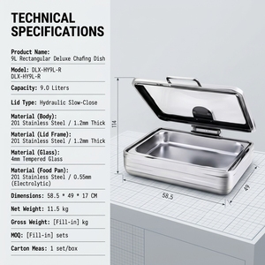 Calentador de Comida Rectangular de Acero Inoxidable de Alta Calidad para Buffet, Calentador de Olla para Servicio de Catering en Hoteles - Product Image 4