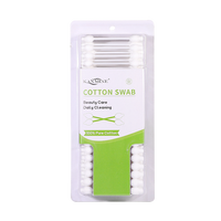 Bâtonnets de coton biodégradables à double tête en forme de gourde, 100 pièces, avec tige en plastique, emballés sous blister, vente en gros