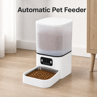 Distributeur automatique de nourriture pour animaux de compagnie intelligent JH-06 avec caméra grand angle Wi-Fi double bande, options de bols en acier inoxydable et en plastique