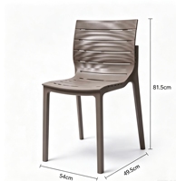 Chaise de salle à manger ergonomique empilable en plastique écologique avec accoudoirs, design moderne pour la maison, le bureau, l'appartement, les écoles et l'extérieur