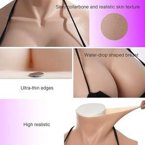 Pecho de silicona artificial travesti gay formas de silicona pechos artificiales pechos de cuello redondo para transgénero hombre o mujer - Product Image 3