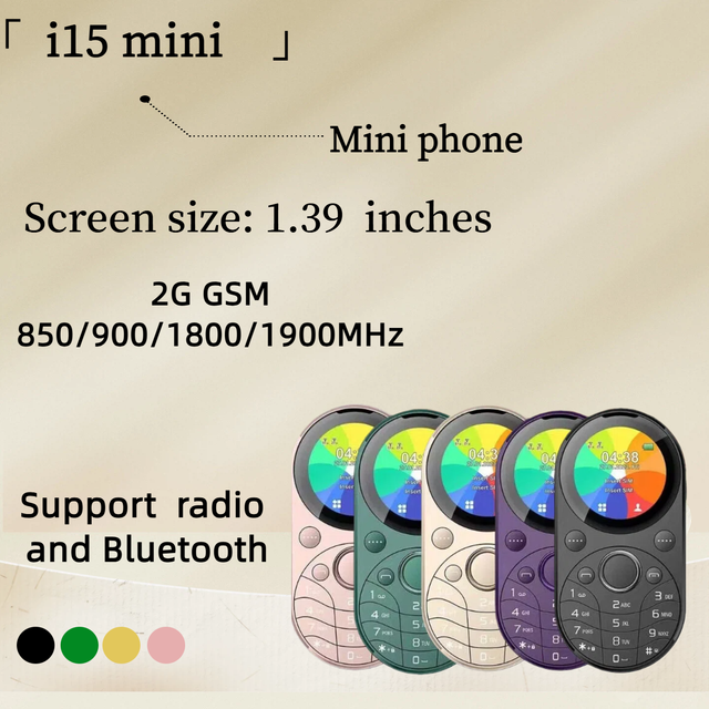 Dual SIM Card Mini Mobile Phone I15 Cross-Border Foreign Trade Elderly & Children's Standby Small Phone Non-Smart Phone Stand