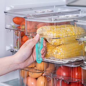 Food Storage Box Rectangle Transparent With Lid And Handle For Fridge Vegetable Fruit Preservation Organizer - Product Image 3