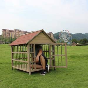 Müşteri sık büyük açık ahşap köpek kulübesi lüks büyük köpekler için sürdürülebilir inşaat baskı desen ile Pet <span class=keywords><strong>House</strong></span> - Product Image 3