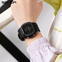 Jam Tangan Sport Digital Antik Mewah Unisex SANDA 393 dengan Layar LED, Tahan Air 5 Bar, Alarm, Kronograf, Stopwatch & Tanggal