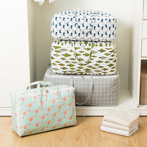 Sacs de couette en coton et lin imprimés Sacs de rangement pour couvertures et couettes avec fermetures à glissière et poignées renforcées Sacs fourre-tout pour <span class=keywords><strong>movin</strong></span> - Product Image 4