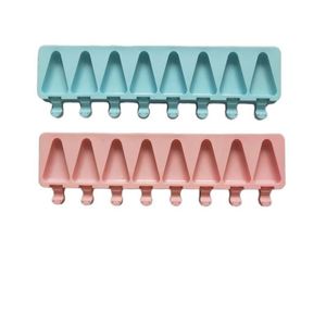 Molde de silicona triangular de 8 cavidades para helados y paletas, herramienta de cocina ecológica para repostería casera, logotipo personalizado disponible - Product Image 4