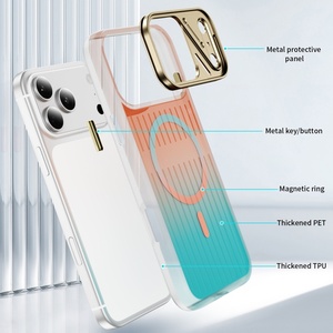 เคสโทรศัพท์ลายกระเป๋าเดินทางแบบไล่เฉดสีด้าน พร้อมแม่เหล็กสำหรับ iPhone 18 17 Pro Max  พร้อมกรอบโลหะป้องกันกล้อง กันกระแทก - Product Image 3