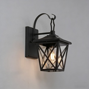 โคมไฟติดผนังภายนอกสไตล์อินดัสเทรียลสีดำ ขั้วหลอด E27 โคมไฟระเบียงไฟฟ้า กันน้ำ ติดผนังสำหรับสวน - Product Image 2
