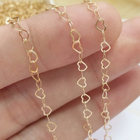 Cadena de corazón llena de oro de 14kk por carrete para proveedor de collar de joyería permanente