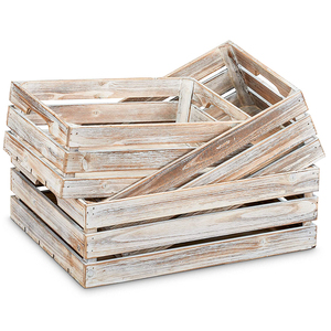 Rustic Wood Nesting Crate Wooden Sundry Goods Storage Organizer Wooden Fruit Crate Boxes