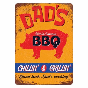 Papà della zona del barbecue in metallo in stagno poster da parete con targa in ferro Vintage per decorazione di pittura per il ristorante bar della sala giochi Club - Product Image 5