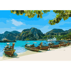 <span class=keywords><strong>Pittura</strong></span> fai da te 5D per numero Adultes montagne verdi e <span class=keywords><strong>acqua</strong></span> <span class=keywords><strong>verde</strong></span> pesca barca modello paesaggio <span class=keywords><strong>pittura</strong></span> artigianato Kit - Product Image 3